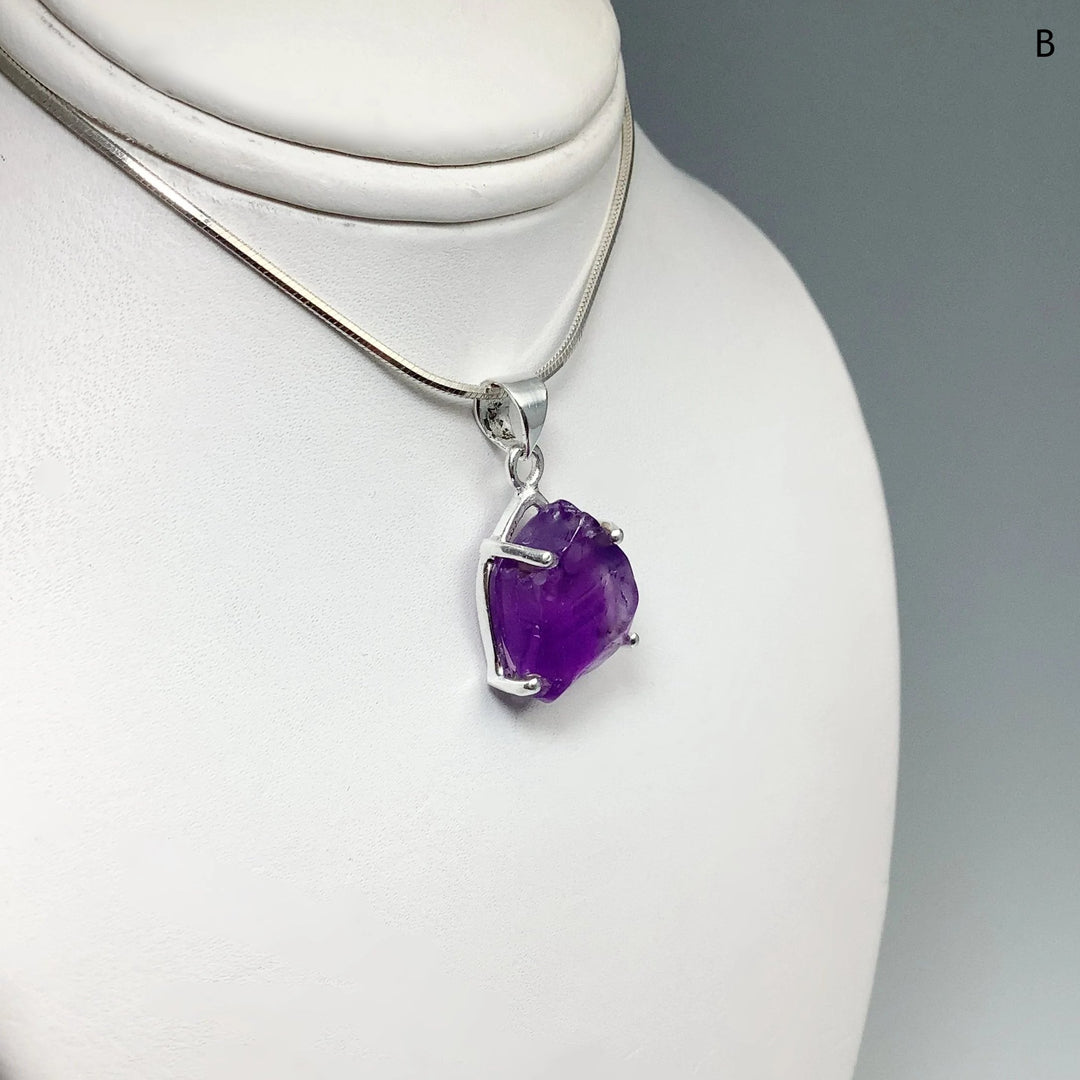Raw Amethyst Pendant - Rocks and Gems Canada