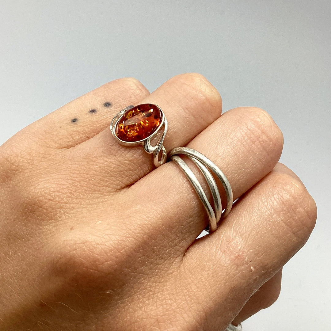 Cognac Amber Ring - Rocks and Gems Canada