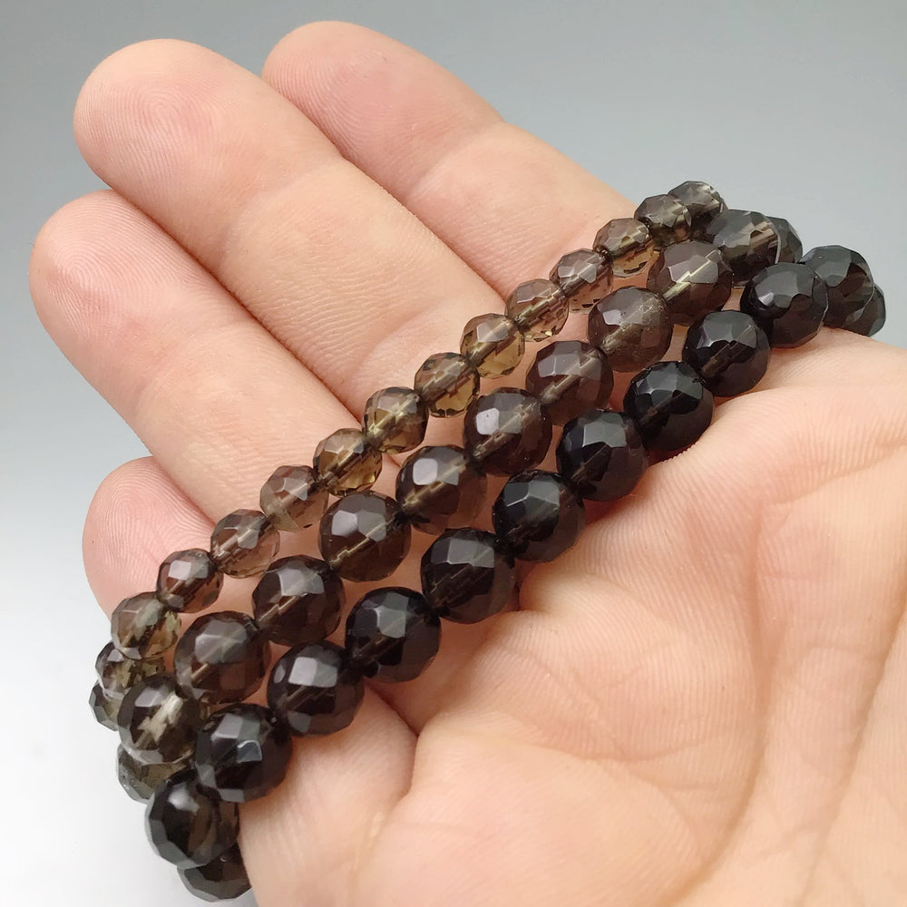 Smoky Quartz Faceted Beaded Bracelet - Rocks and Gems Canada