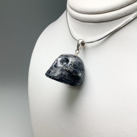 Tourmalated Quartz Skull Pendant - Rocks and Gems Canada