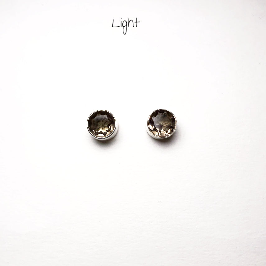 Smoky Quartz Stud Earrings - Rocks and Gems Canada