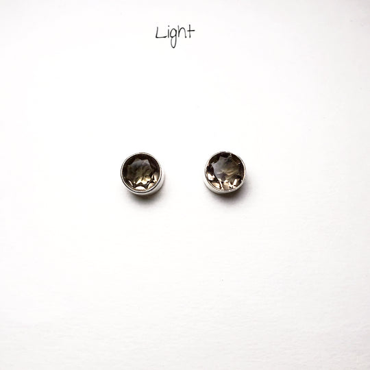 Smoky Quartz Stud Earrings - Rocks and Gems Canada