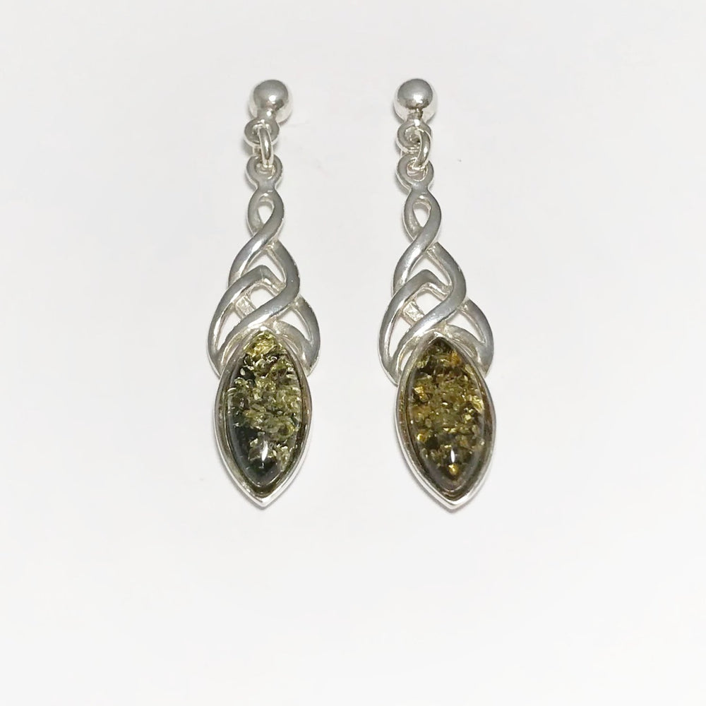 Green Amber Stud Earrings - Rocks and Gems Canada