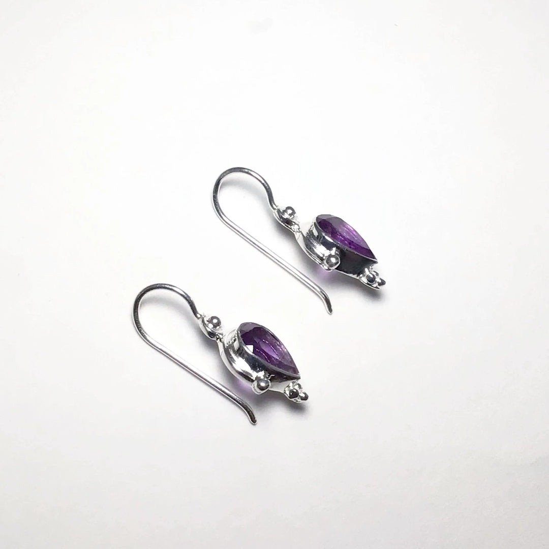 Amethyst Faceted Dangle Earrings - Rocks and Gems Canada