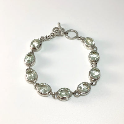 Green Amethyst Sterling Silver Bracelet
