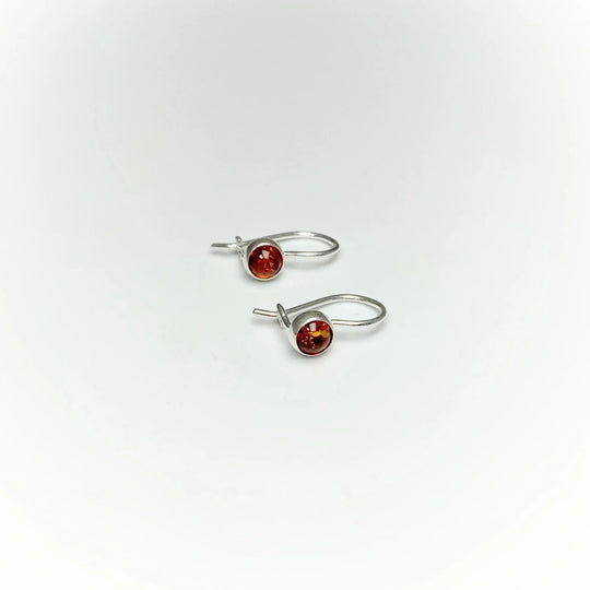 Cognac Amber Dangle Earrings - Rocks and Gems Canada