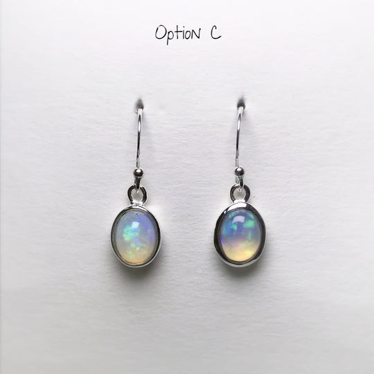 Ethiopian Fire Opal Dangle Earrings - Rocks and Gems Canada