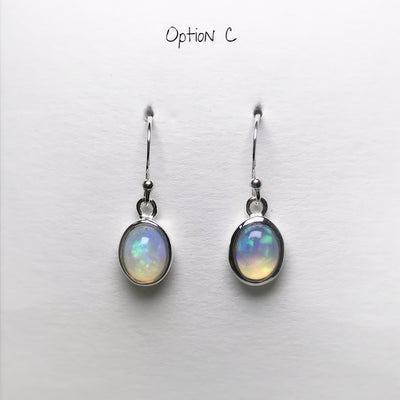 Ethiopian Fire Opal Dangle Earrings