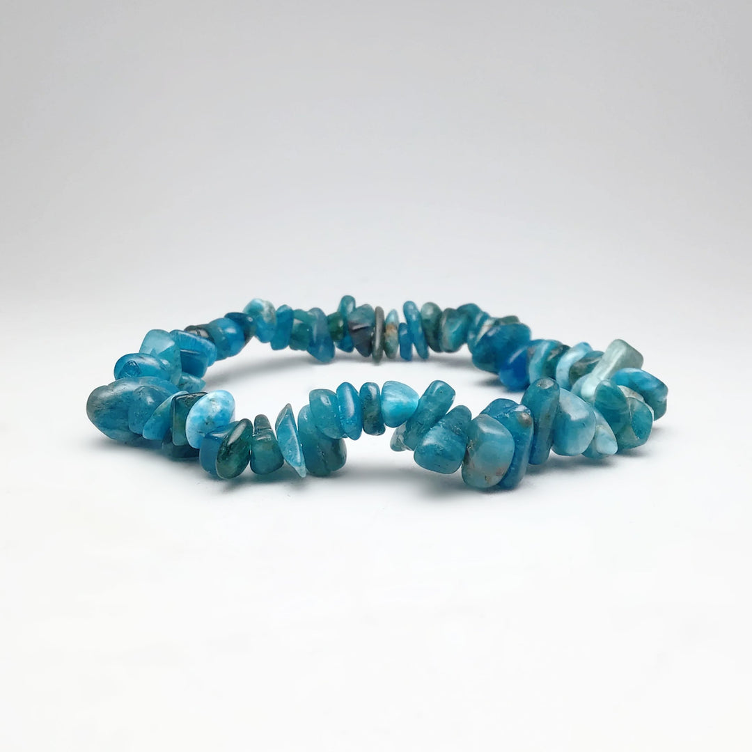 Blue Apatite Chip Beaded Bracelet - Rocks and Gems Canada