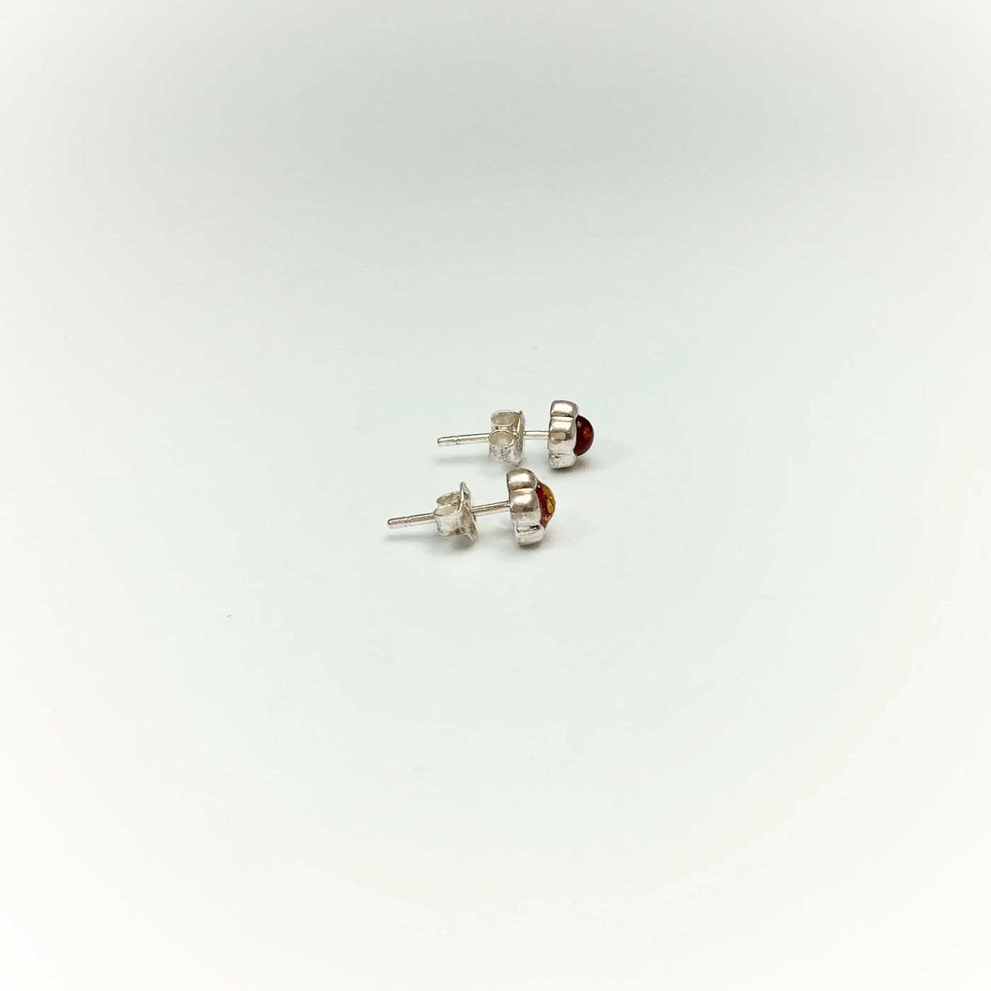 Cognac Amber Stud Earrings