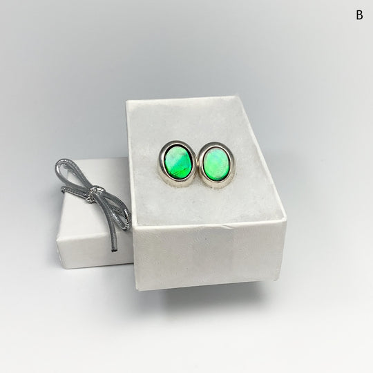 Alberta Ammolite Stud Earrings - Rocks and Gems Canada