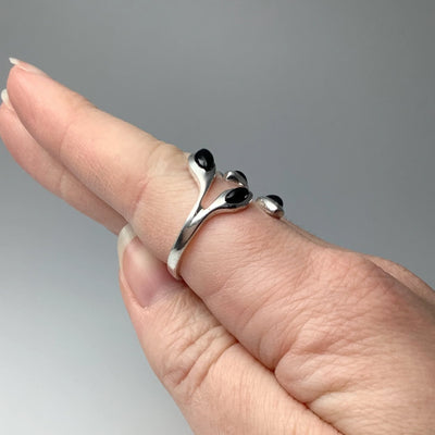 Black Onyx Adjustable Ring
