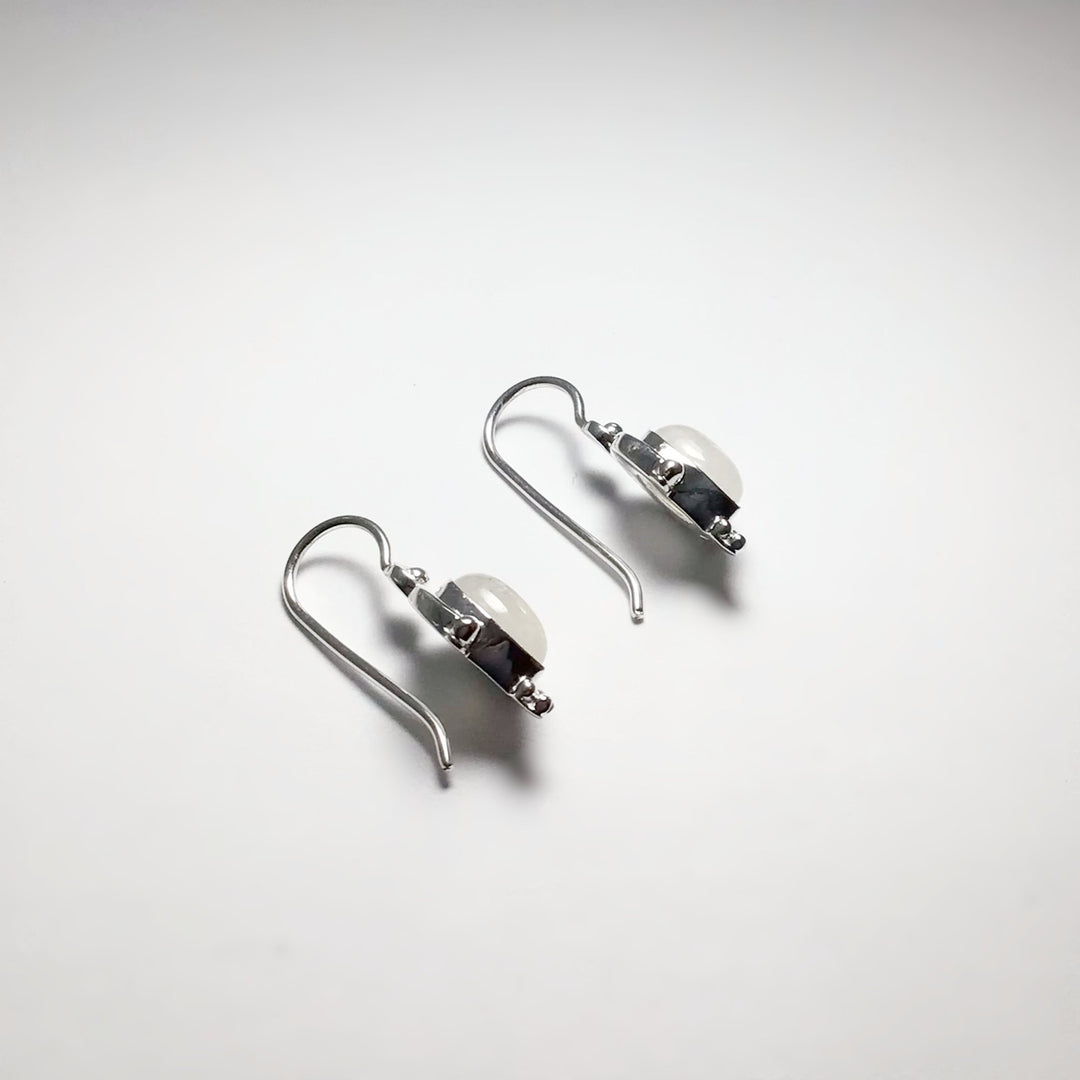 Rainbow Moonstone Dangle Earrings - Rocks and Gems Canada