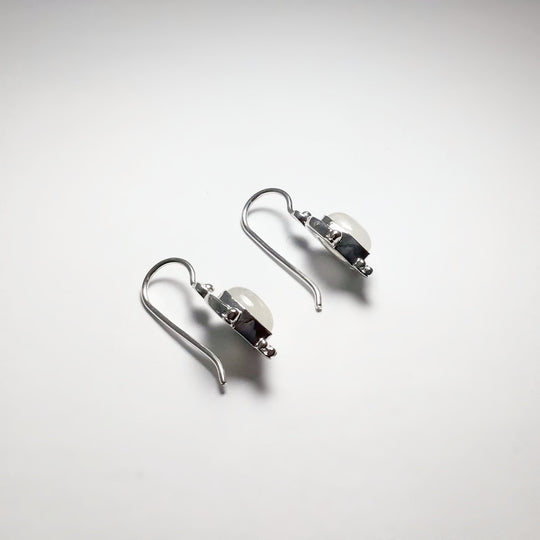 Rainbow Moonstone Dangle Earrings - Rocks and Gems Canada