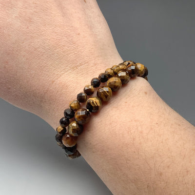 Gold Tiger Eye Faceted Beaded Bracelet