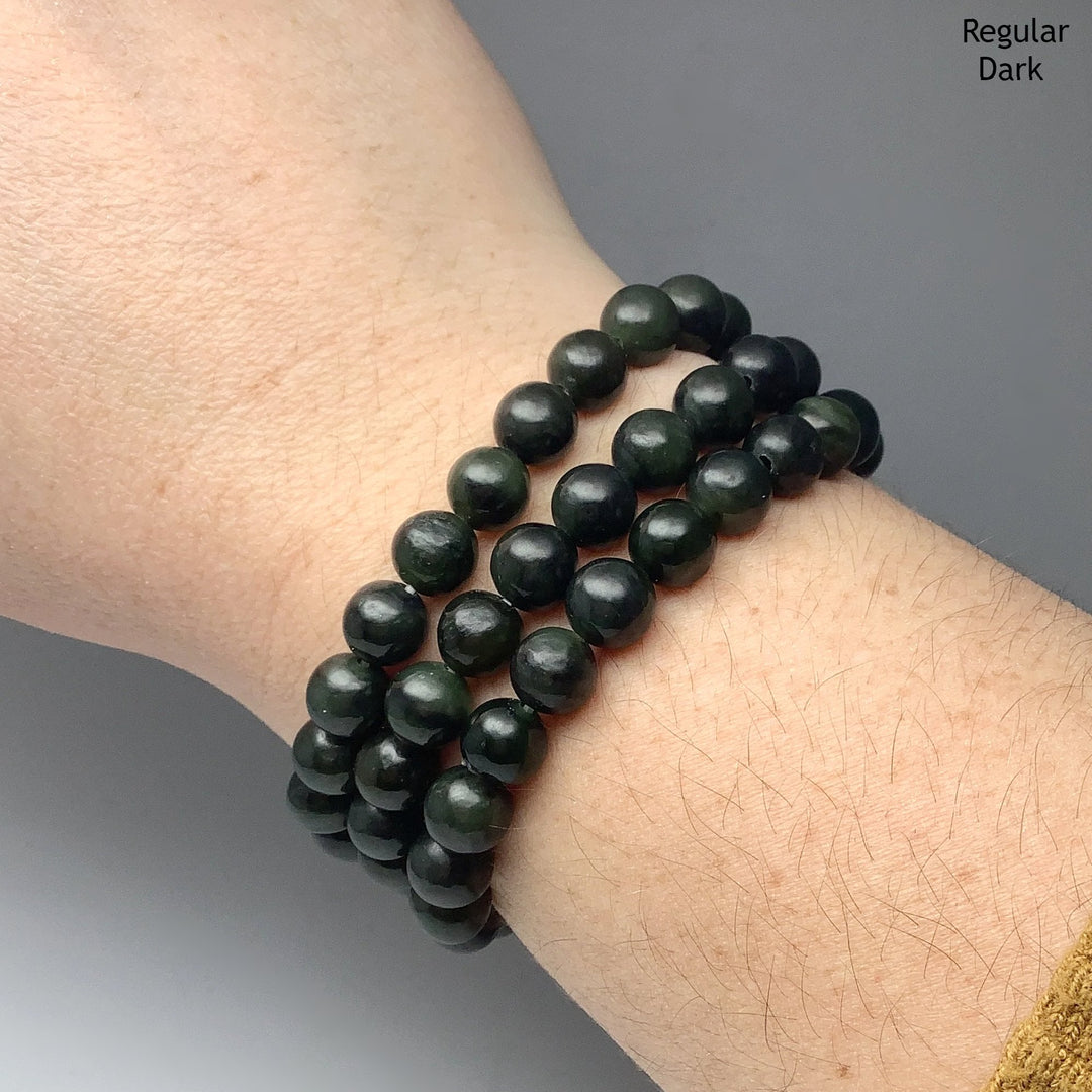 Canadian Jade Triple Wrap Beaded Bracelet - Rocks and Gems Canada