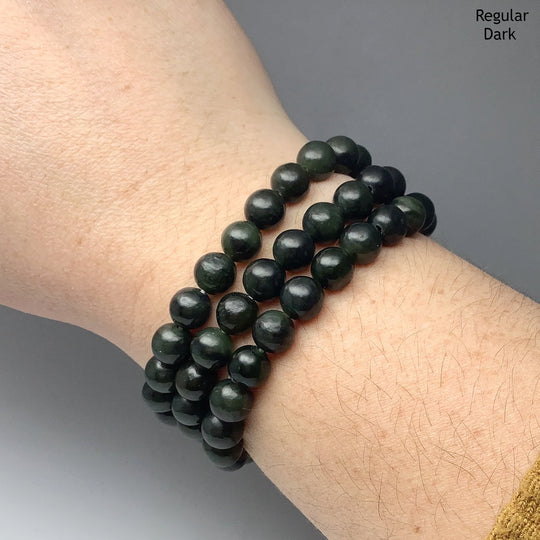 Canadian Jade Triple Wrap Beaded Bracelet - Rocks and Gems Canada