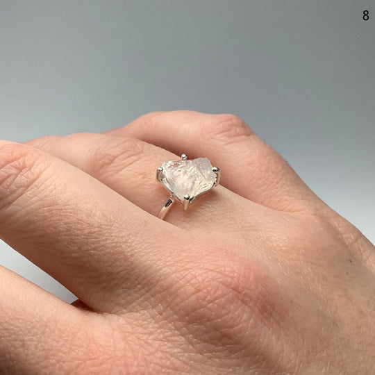 Raw Rainbow Moonstone Ring - Rocks and Gems Canada