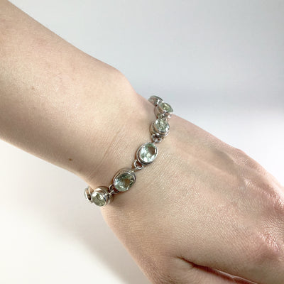 Green Amethyst Sterling Silver Bracelet