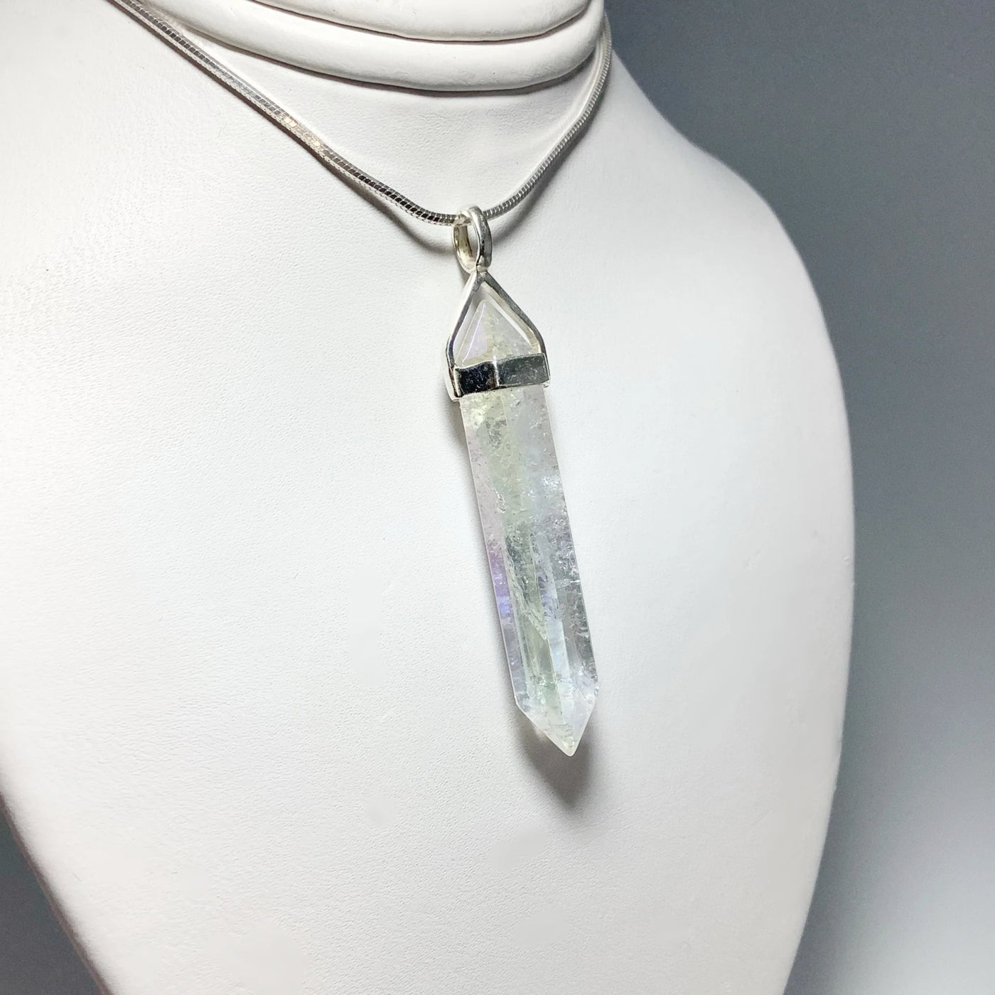 Opalescent Quartz Double Terminated Point Pendant