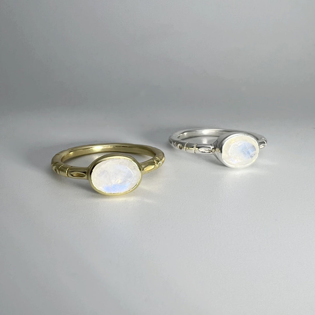 Rainbow Moonstone Ring - Rocks and Gems Canada