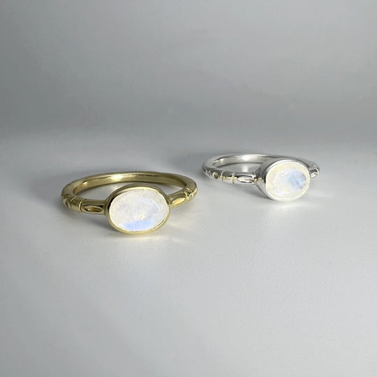 Rainbow Moonstone Ring - Rocks and Gems Canada