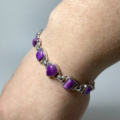 Sugilite Sterling Silver Bracelet