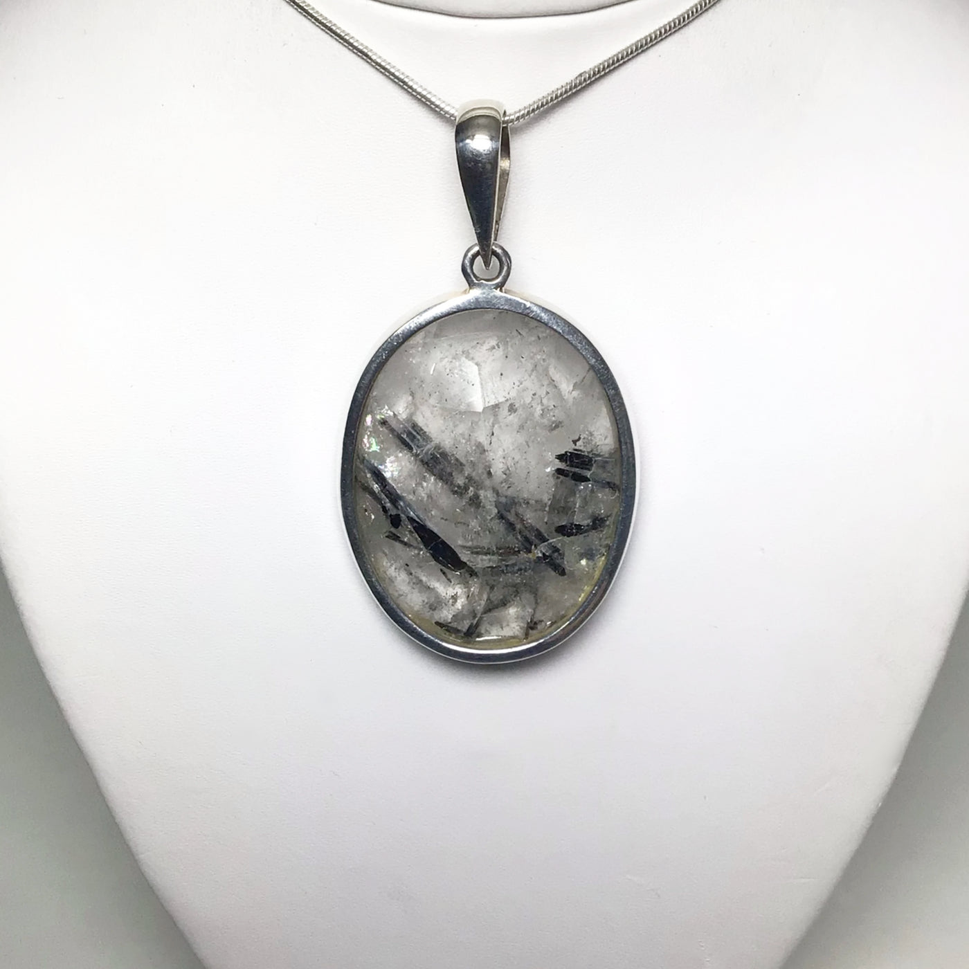 Faceted Tourmalated Quartz Pendant