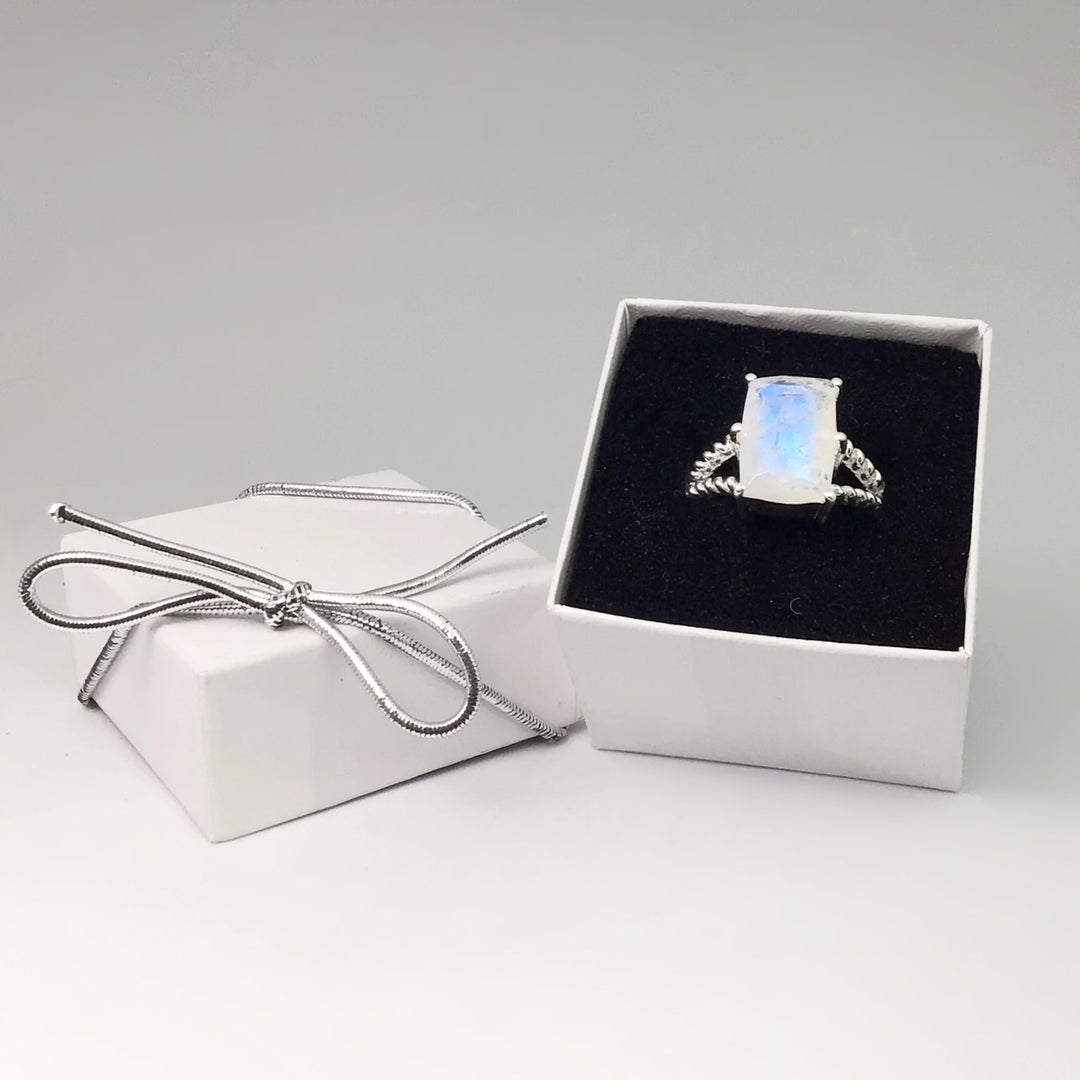 Rainbow Moonstone Ring - Rocks and Gems Canada