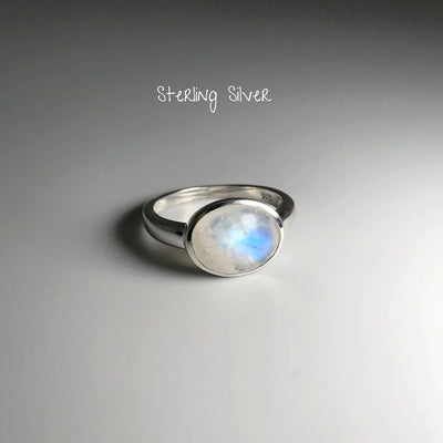 Rainbow Moonstone Ring