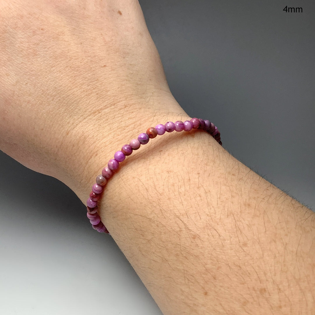 Purple Crazy Lace Agate Beaded Bracelet - Rocks and Gems Canada