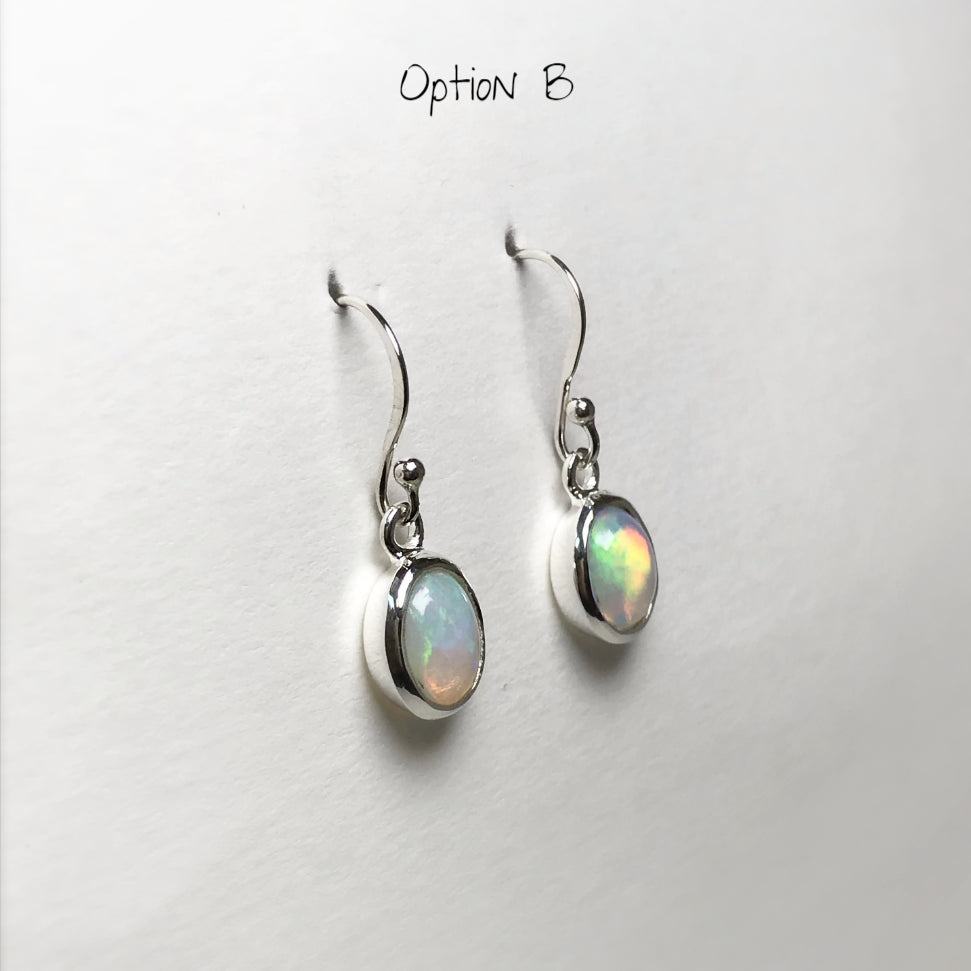 Ethiopian Fire Opal Dangle Earrings - Rocks and Gems Canada