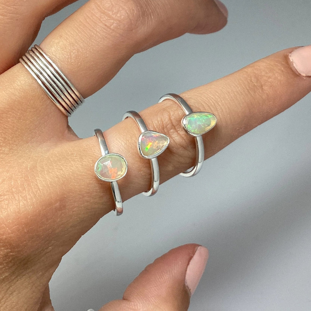 Faceted Ethiopian Fire Opal Ring - Rocks and Gems Canada