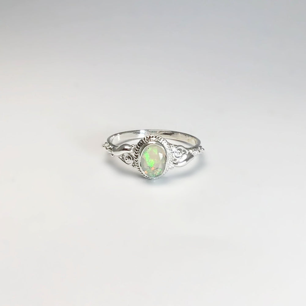 Faceted Ethiopian Fire Opal Ring - Rocks and Gems Canada