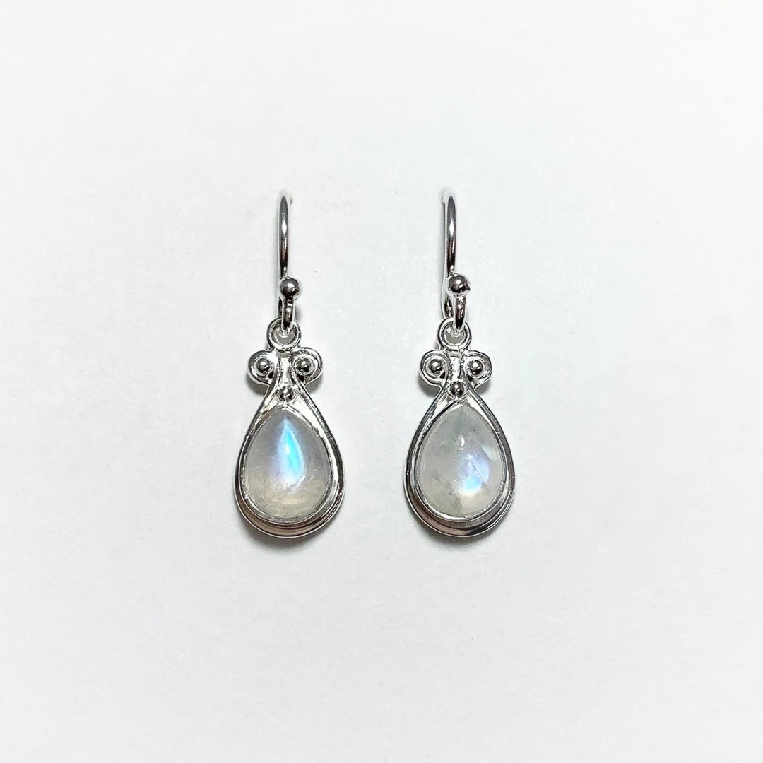 Rainbow Moonstone Dangle Earrings - Rocks and Gems Canada