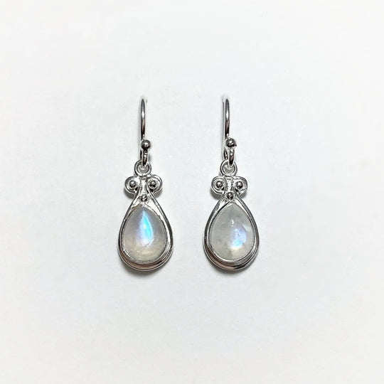 Rainbow Moonstone Dangle Earrings - Rocks and Gems Canada