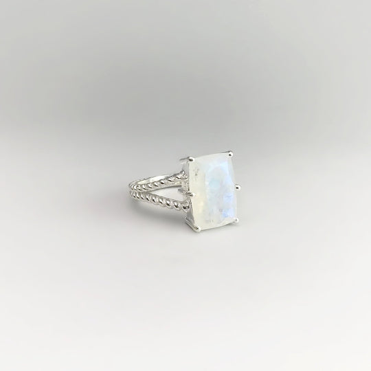 Rainbow Moonstone Ring - Rocks and Gems Canada