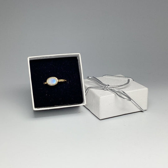 Rainbow Moonstone Ring - Rocks and Gems Canada