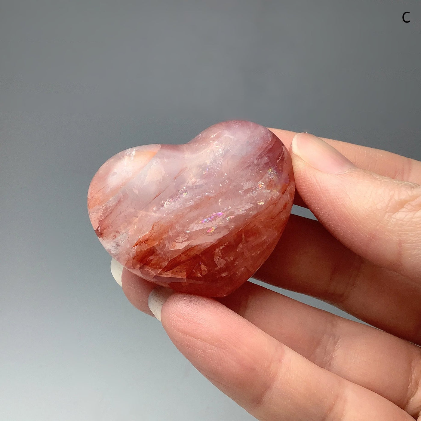 Red Hematoid Quartz Heart at $39 Each