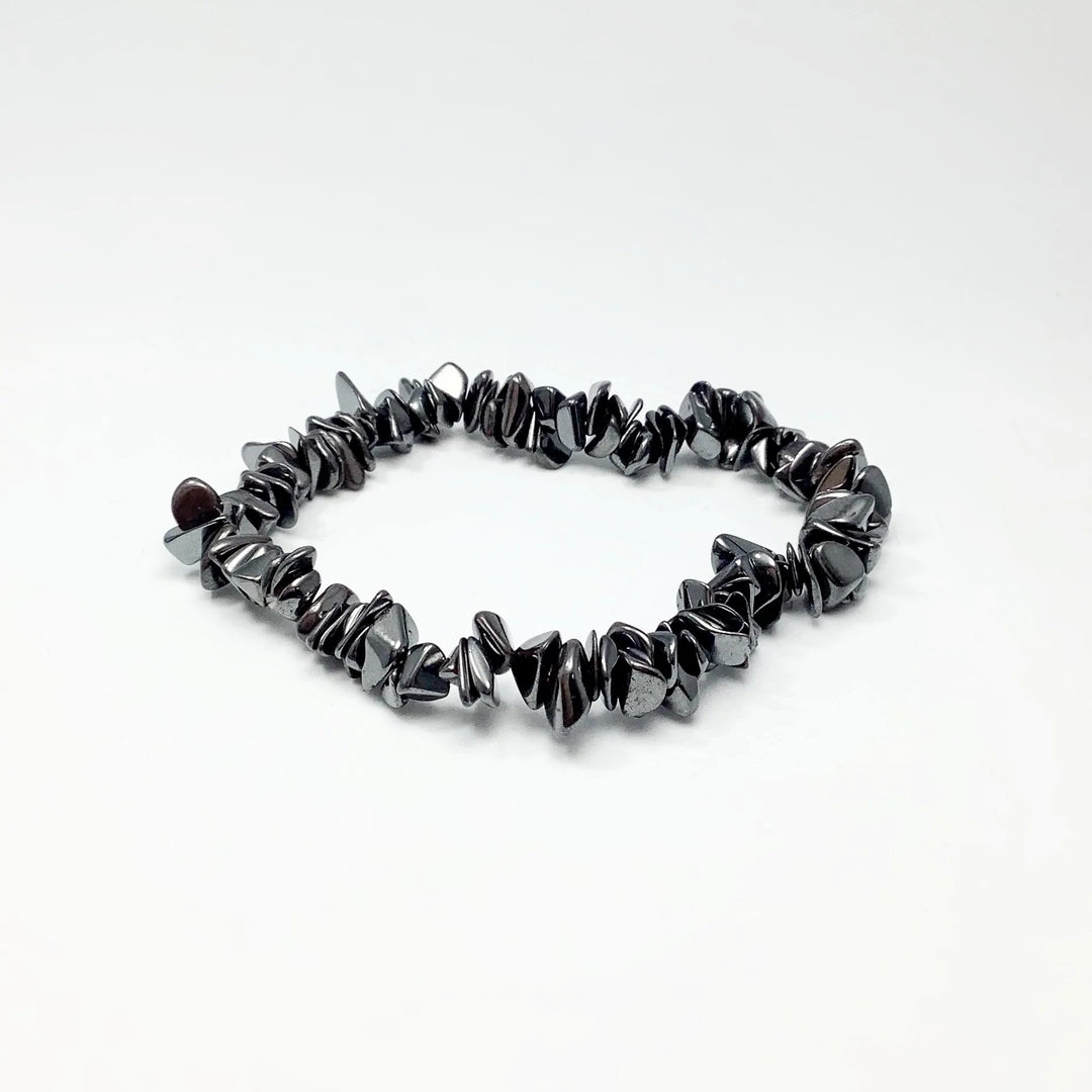 Hematite Chip Beaded Bracelet - Rocks and Gems Canada