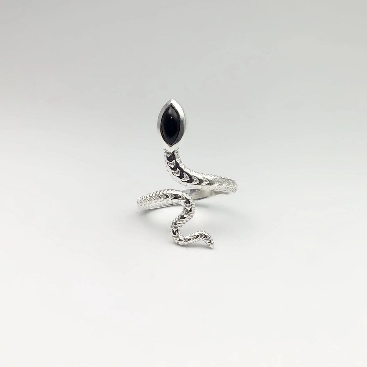 Black Onyx Snake Ring