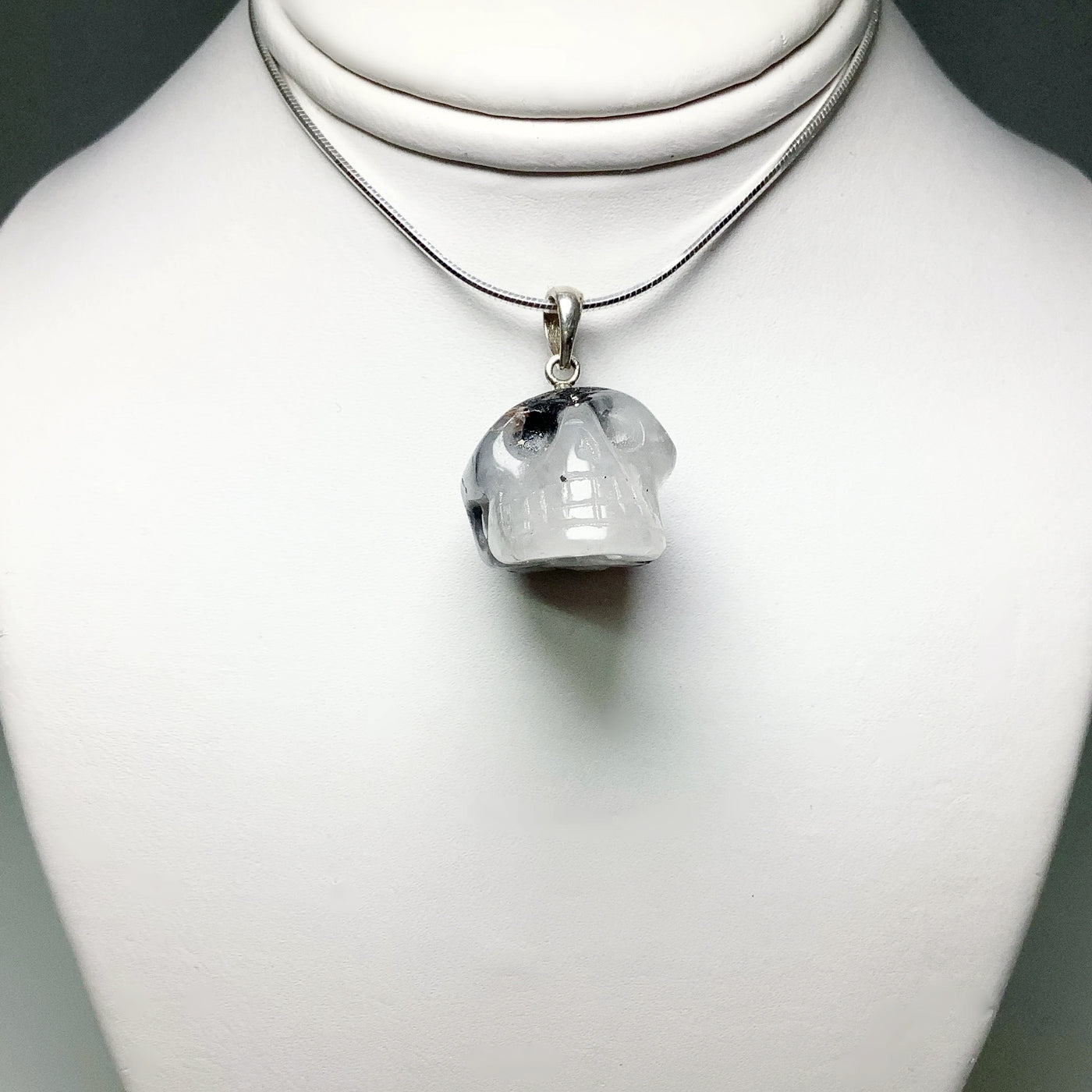 Tourmalated Quartz Skull Pendant