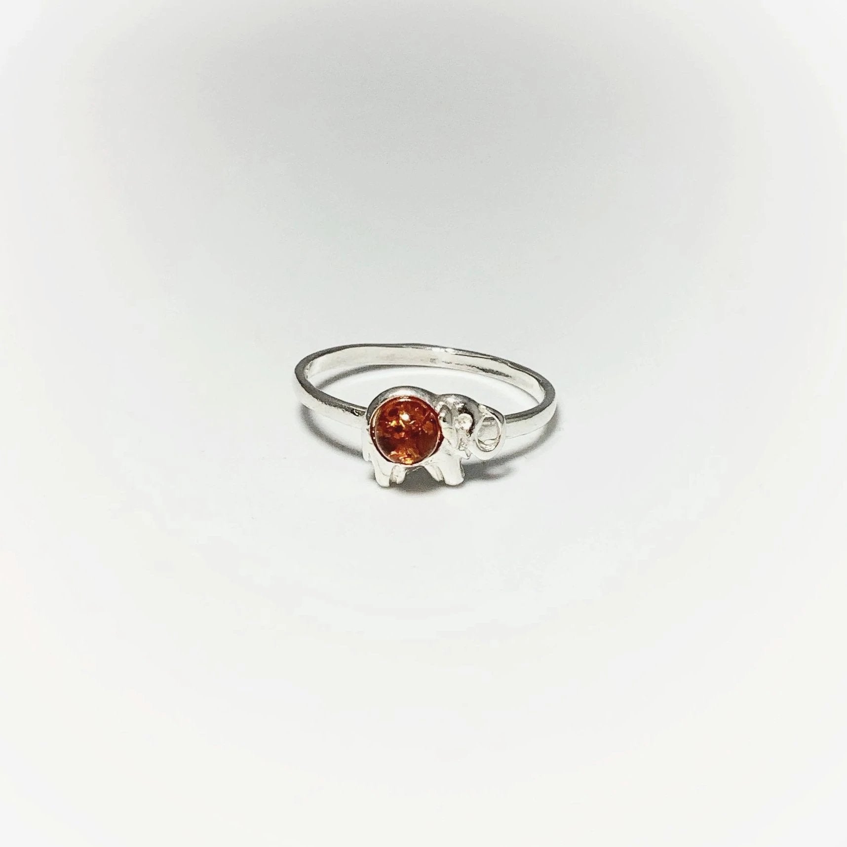 Cognac Amber Elephant Ring - Small Sizes - Rocks and Gems Canada