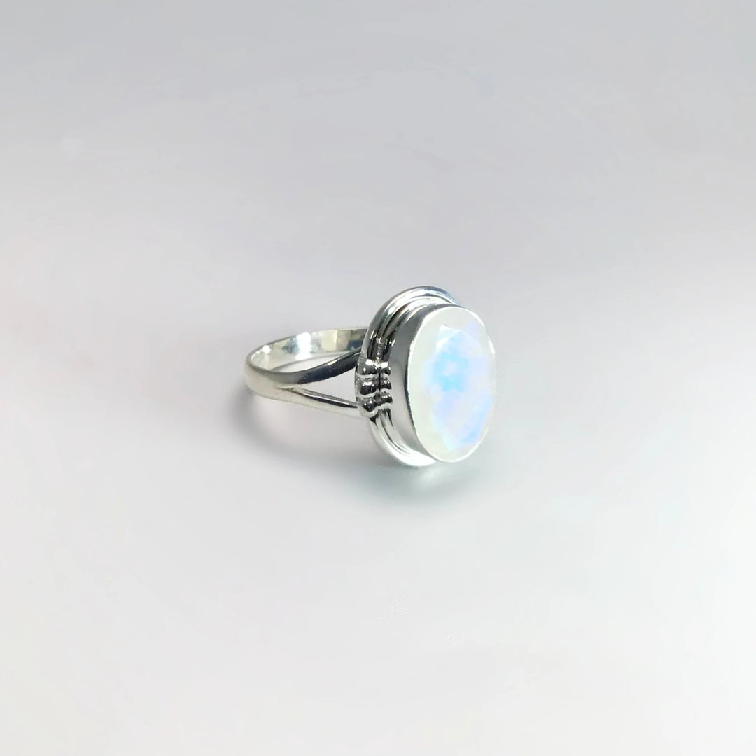 Rainbow Moonstone Ring - Rocks and Gems Canada