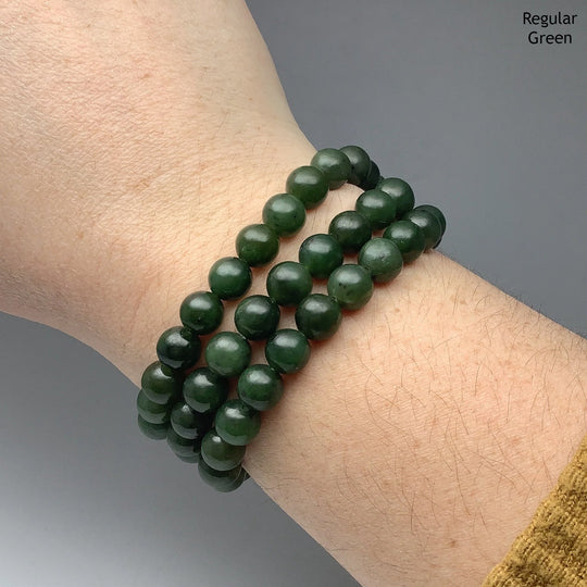 Canadian Jade Triple Wrap Beaded Bracelet - Rocks and Gems Canada