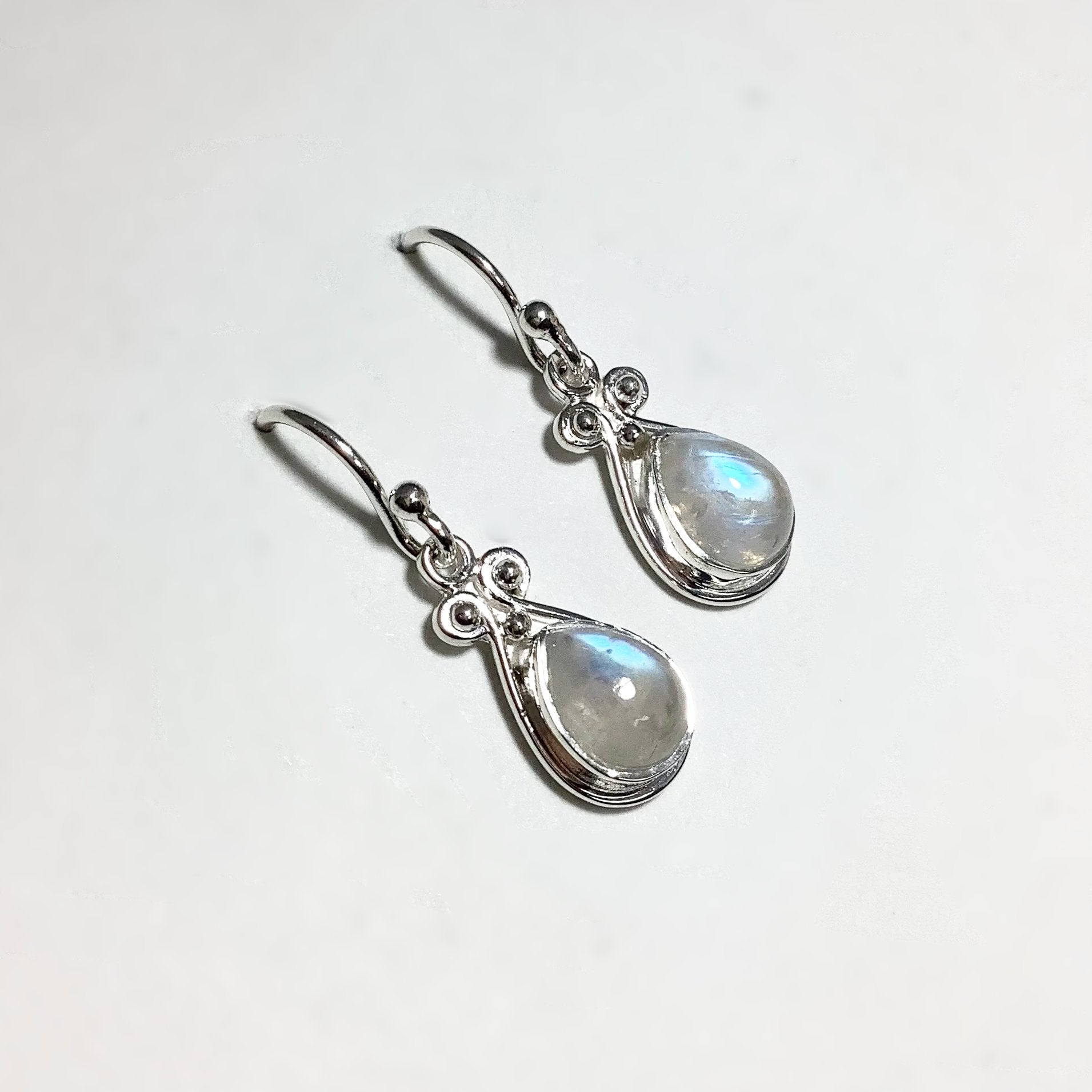 Rainbow Moonstone Dangle Earrings - Rocks and Gems Canada