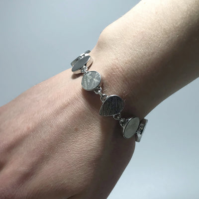 Muonionalusta Meteorite Sterling Silver Bracelet