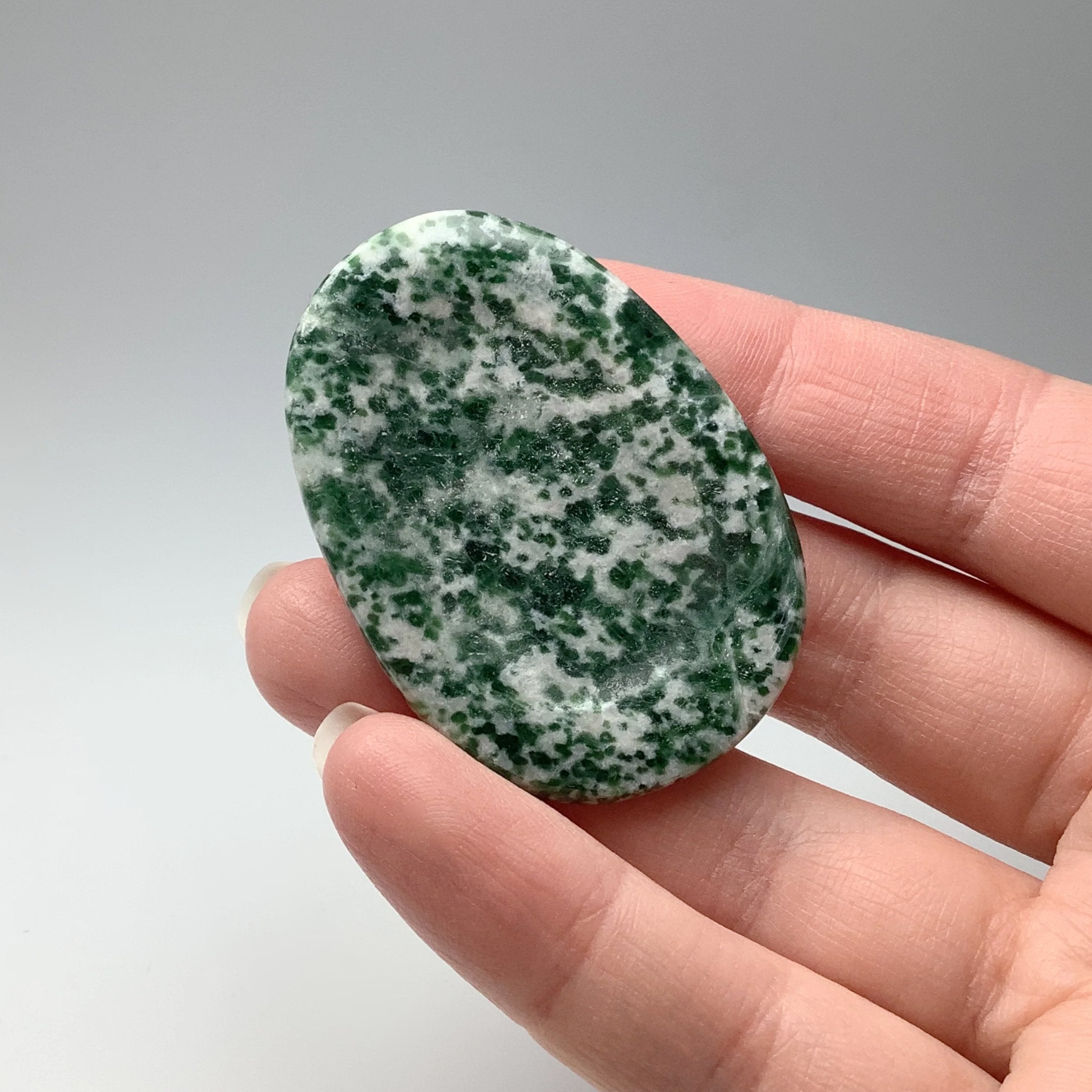 Worry Stone - Green Dot Jade - Rocks and Gems Canada
