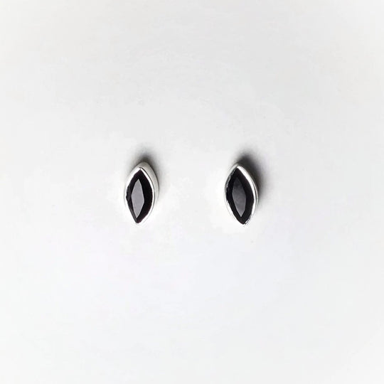 Faceted Black Onyx Stud Earrings - Rocks and Gems Canada