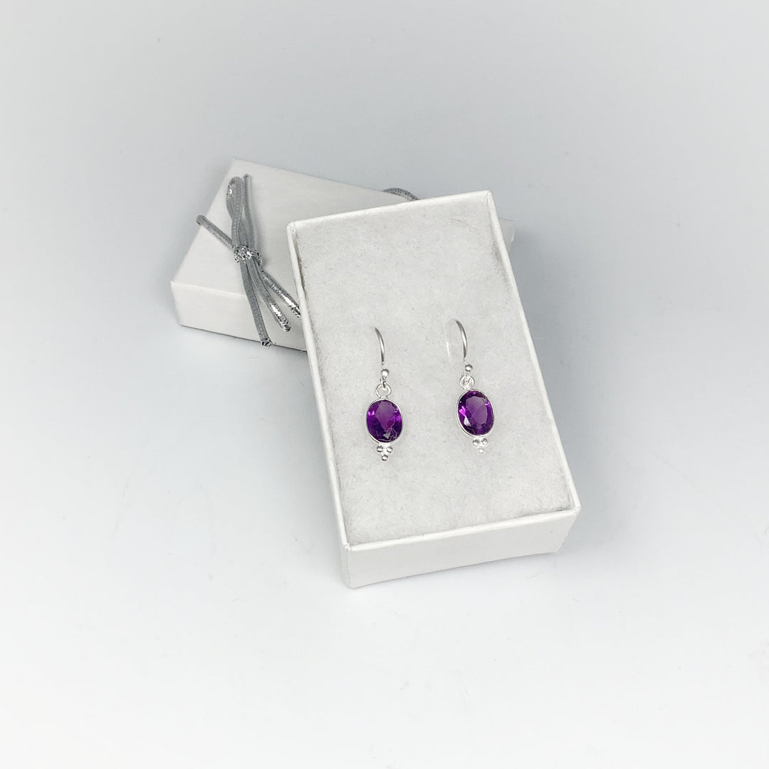 Amethyst Dangle Earrings - Rocks and Gems Canada